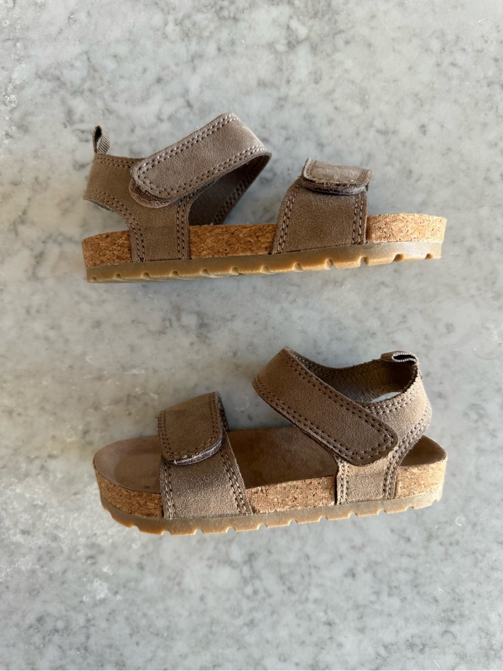 H&M Kids Brown Suede Adjustable Sandals - Comfortable Everyday Shoes
